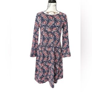 Boden Navy Blue Floral Easy to Wear Cotton/Modal Dress size 6